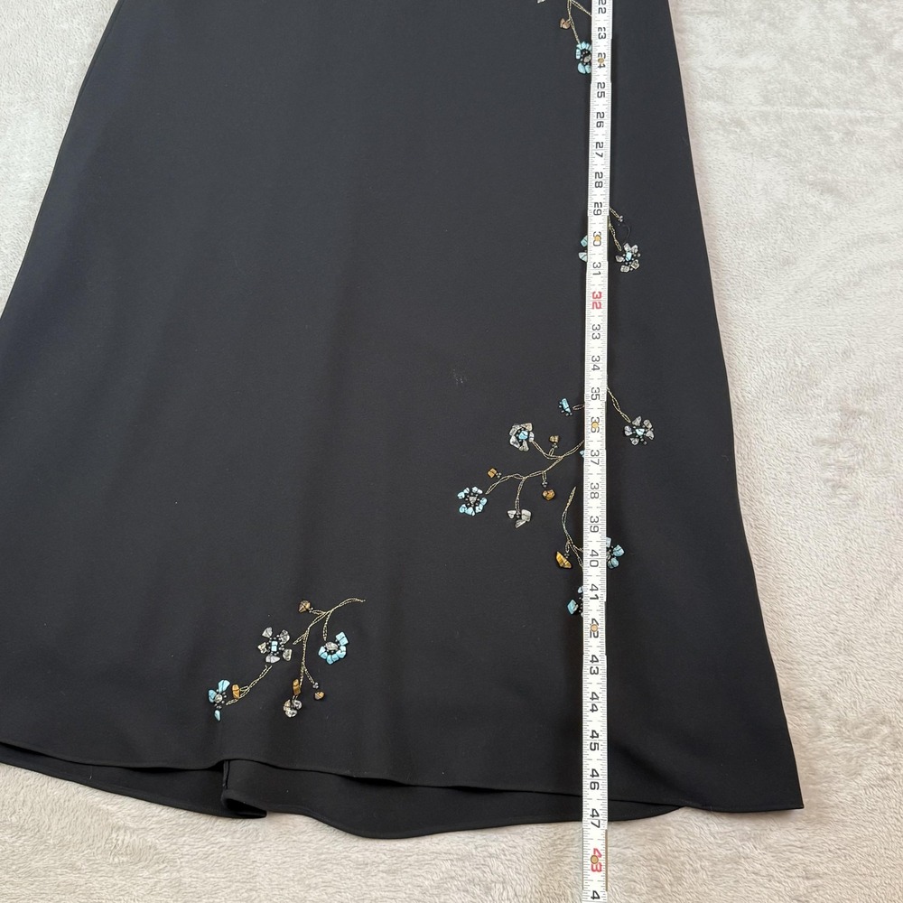 Jones New York Dress Womens 6 Black Beaded Floral Maxi Formal Timeless Classic - Picture 8 of 8